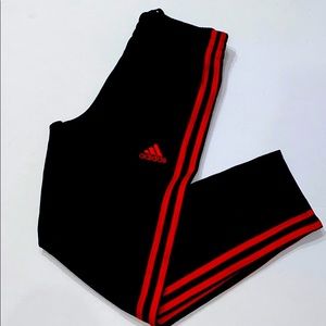 ADIDAS Black/Red 3 Stripped pants Sz 8